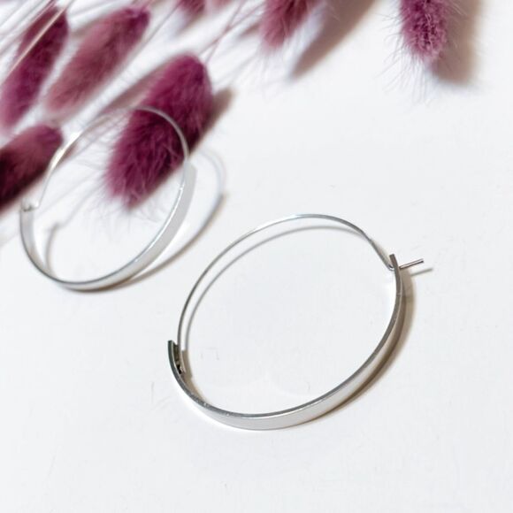 Minimalist hoop earrings #430 - Picture 3 of 6